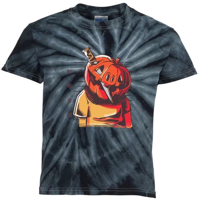 Prisoner Pumpkin Mug Shot Kids Tie-Dye T-Shirt