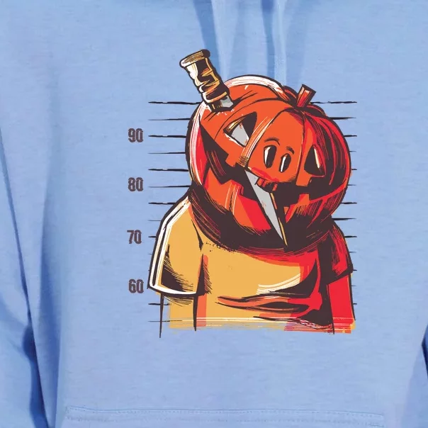 Prisoner Pumpkin Mug Shot Unisex Surf Hoodie