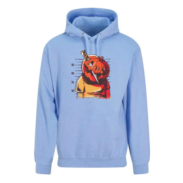 Prisoner Pumpkin Mug Shot Unisex Surf Hoodie