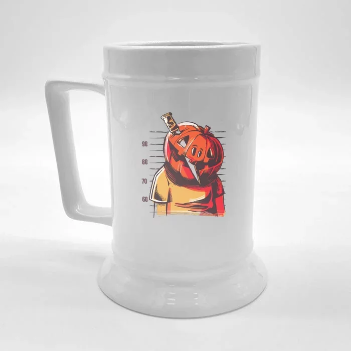 Prisoner Pumpkin Mug Shot Front & Back Beer Stein