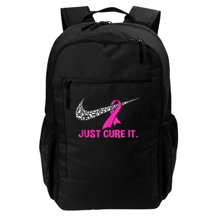 Pink Ribbon Just Cure It Support Breast Cancer Month Warrior Daily Commute Backpack