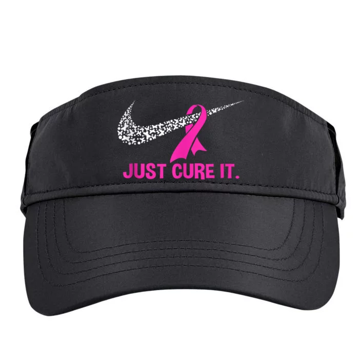 Pink Ribbon Just Cure It Support Breast Cancer Month Warrior Adult Drive Performance Visor