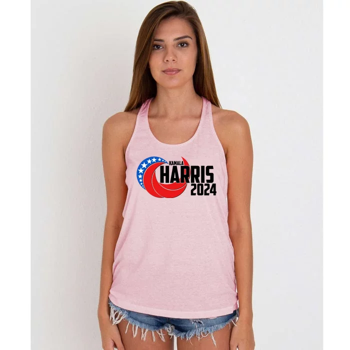 Patriotic Rwb Kamala Harris 2024 Women's Knotted Racerback Tank