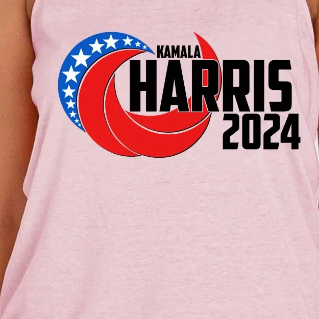 Patriotic Rwb Kamala Harris 2024 Women's Knotted Racerback Tank