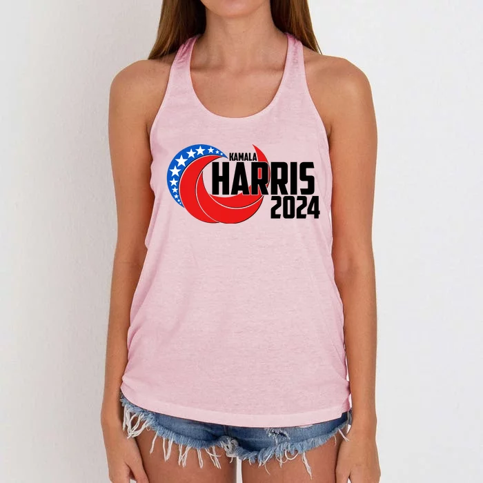 Patriotic Rwb Kamala Harris 2024 Women's Knotted Racerback Tank