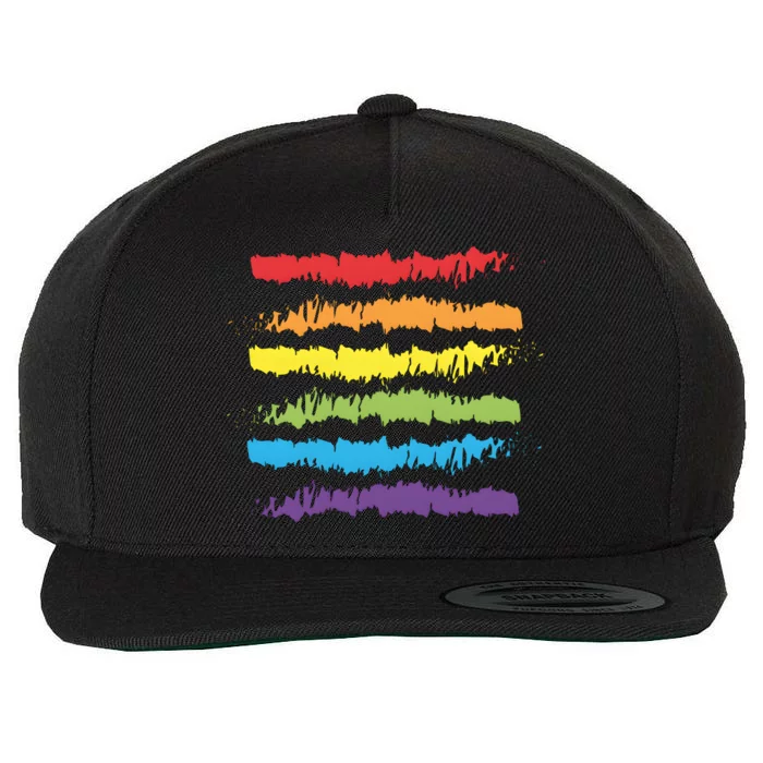 Pride Rainbow Lgbtq+ Love Is Love Wool Snapback Cap