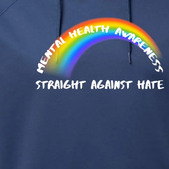 Pride Rainbow Lgbtq Straight Against Hate Gift Performance Fleece Hoodie