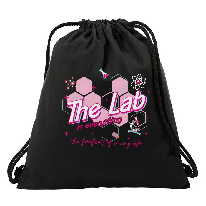 Pink Retro Lab Week 2024 Medical Lab Science Drawstring Bag