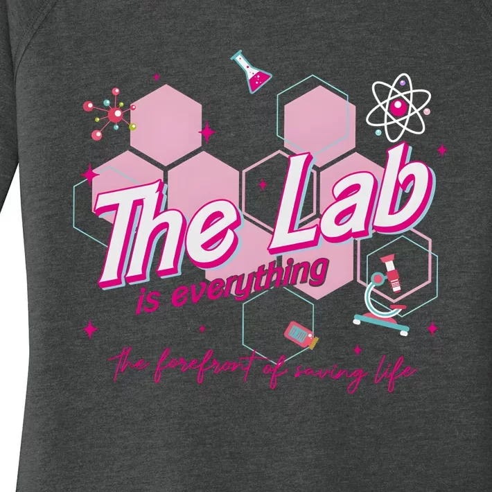 Pink Retro Lab Week 2024 Medical Lab Science Women's Perfect Tri Tunic Long Sleeve Shirt