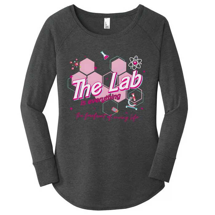 Pink Retro Lab Week 2024 Medical Lab Science Women's Perfect Tri Tunic Long Sleeve Shirt