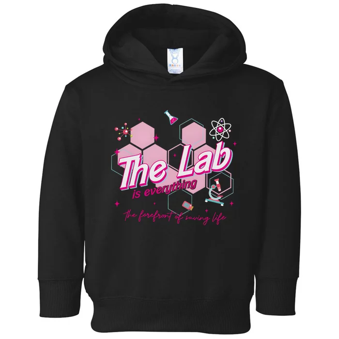 Pink Retro Lab Week 2024 Medical Lab Science Toddler Hoodie