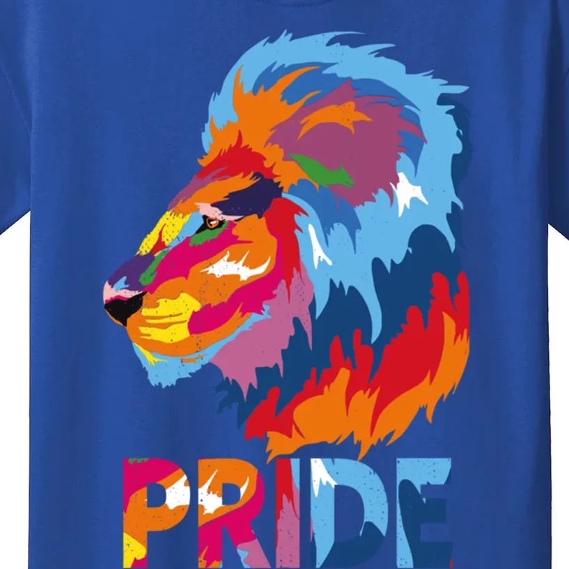 Pride Rainbow Lion Lgbt Gay Gift Kids T-Shirt