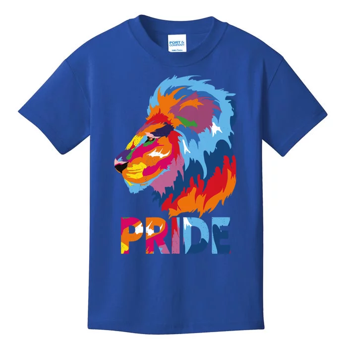 Pride Rainbow Lion Lgbt Gay Gift Kids T-Shirt