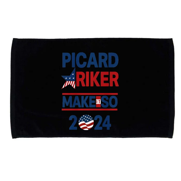 Picard Riker Make It So 2024 Funny Parody Election Premium Microfiber Hand Towel