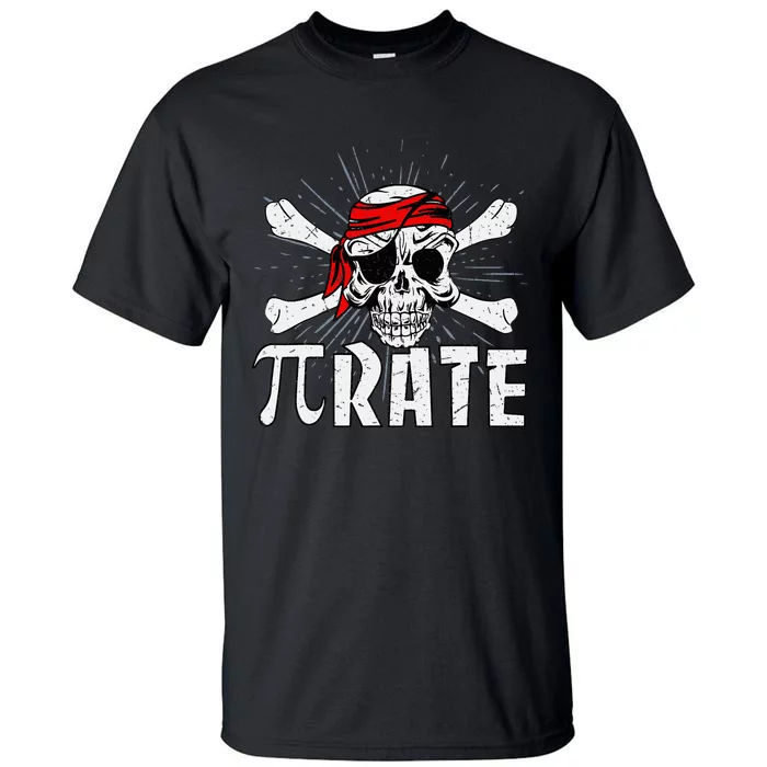 Pi Rate Math Teacher Halloween Costume Funny Pi Pirate Tall T-Shirt