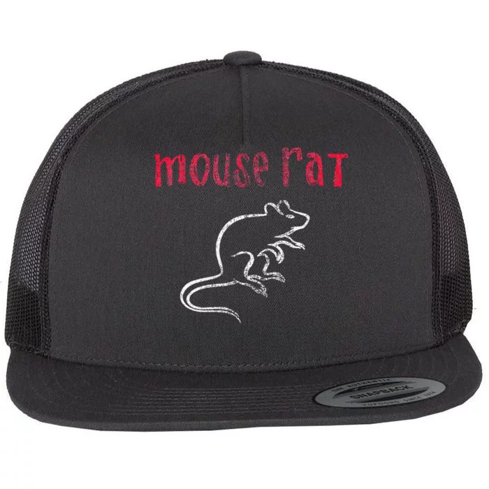 Parks & Recreation Mouse Rat Logo Distressed Flat Bill Trucker Hat