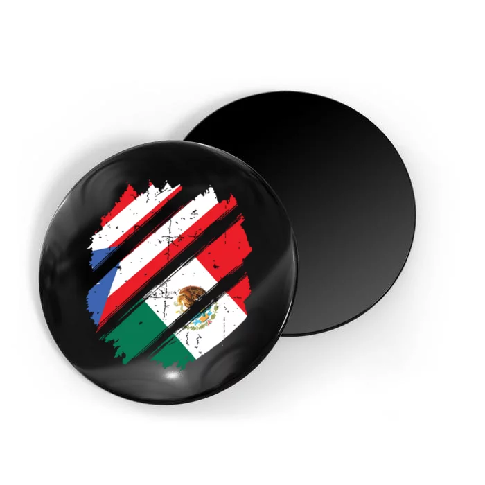 Puerto Rico Mexico Flag Patriotic Boricua Mexican Pride Magnet