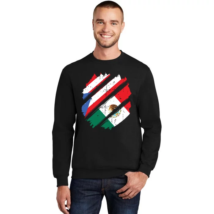 Puerto Rico Mexico Flag Patriotic Boricua Mexican Pride Tall Sweatshirt