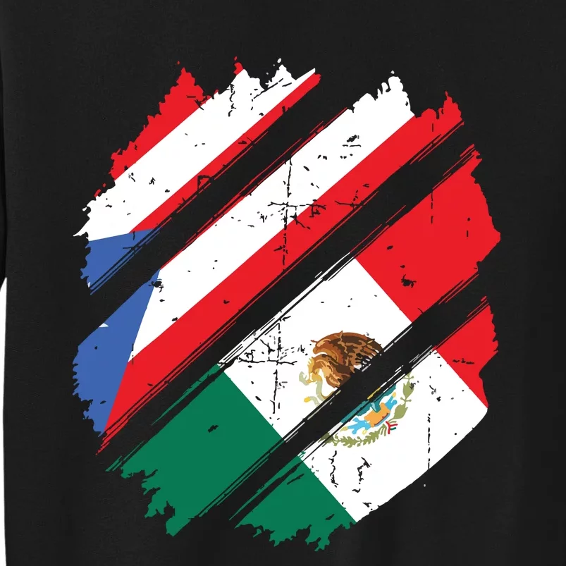 Puerto Rico Mexico Flag Patriotic Boricua Mexican Pride Tall Sweatshirt