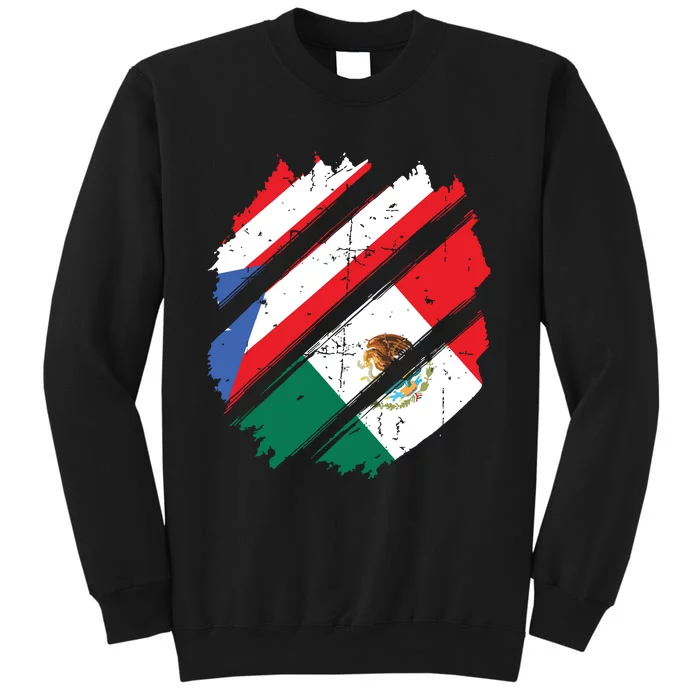 Puerto Rico Mexico Flag Patriotic Boricua Mexican Pride Tall Sweatshirt