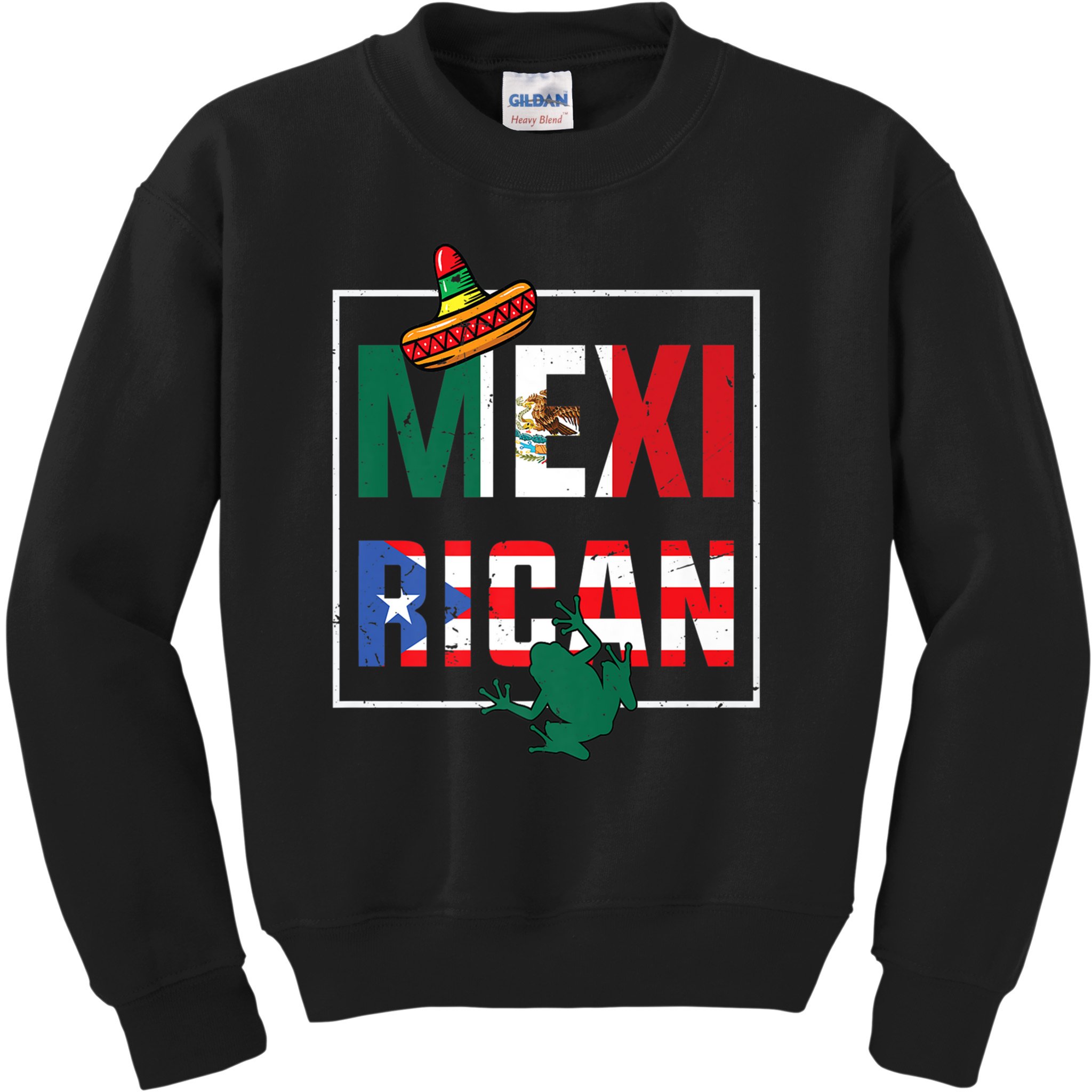 Puerto Rican Mexican Flag Mexirican Half Puerto Kids Sweatshirt