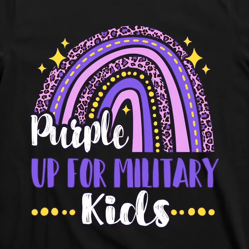 Purple Rainbow Military Child Purple Up For Military Child Military Mom T-Shirt