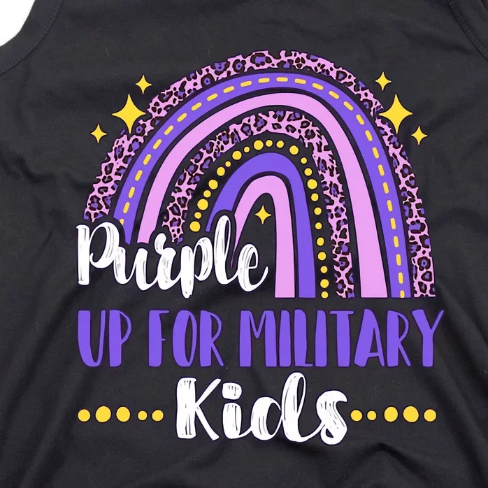 Purple Rainbow Military Child Purple Up For Military Child Military Mom Tank Top