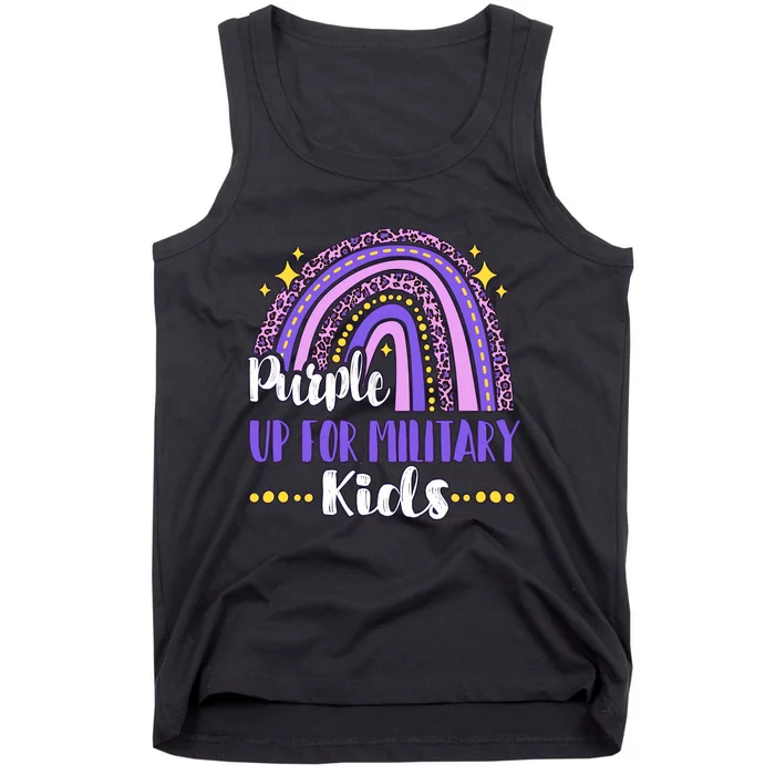 Purple Rainbow Military Child Purple Up For Military Child Military Mom Tank Top