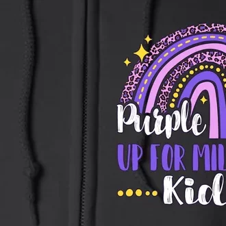 Purple Rainbow Military Child Purple Up For Military Child Military Mom Full Zip Hoodie