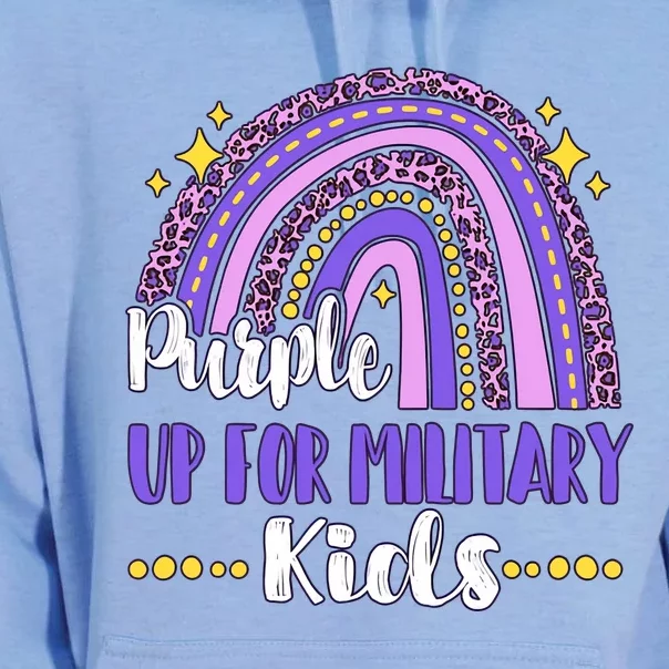 Purple Rainbow Military Child Purple Up For Military Child Military Mom Unisex Surf Hoodie