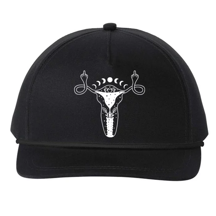 Pro Roe Middle Finger Uterus Womens Rights Snapback Five-Panel Rope Hat