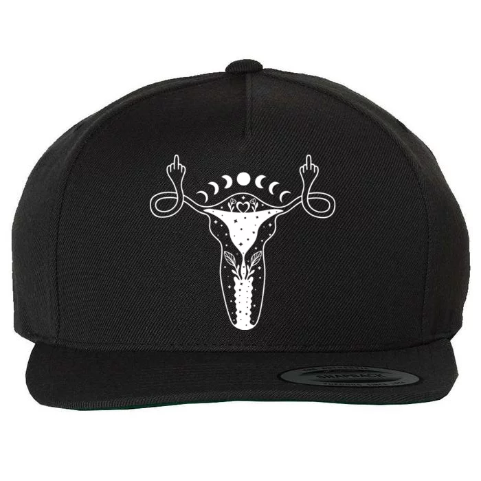 Pro Roe Middle Finger Uterus Womens Rights Wool Snapback Cap