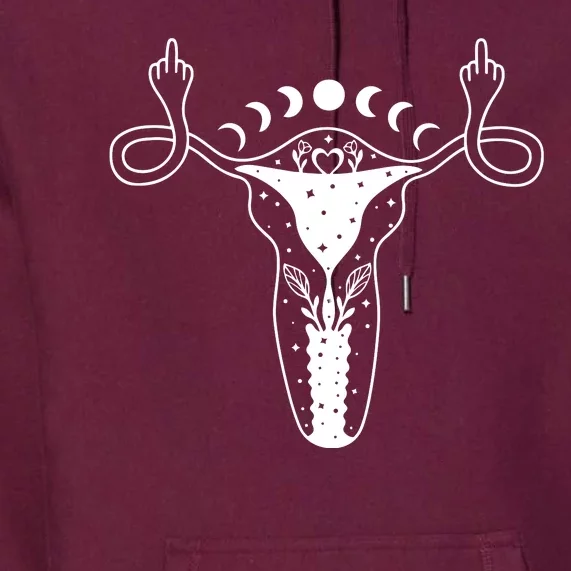 Pro Roe Middle Finger Uterus Womens Rights Premium Hoodie