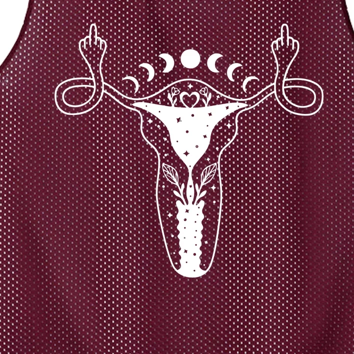 Pro Roe Middle Finger Uterus Womens Rights Mesh Reversible Basketball Jersey Tank