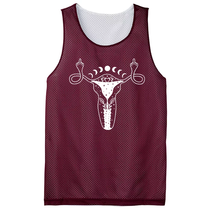 Pro Roe Middle Finger Uterus Womens Rights Mesh Reversible Basketball Jersey Tank