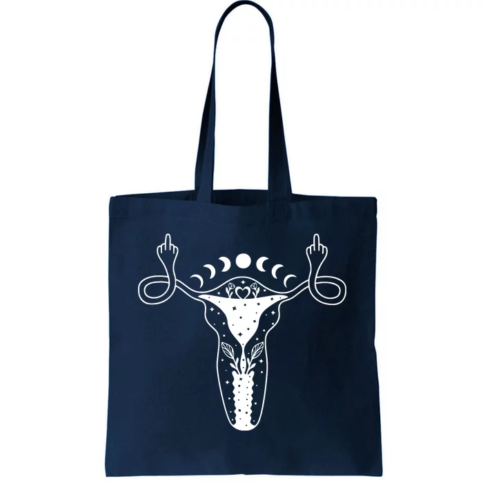 Pro Roe Middle Finger Uterus Womens Rights Tote Bag