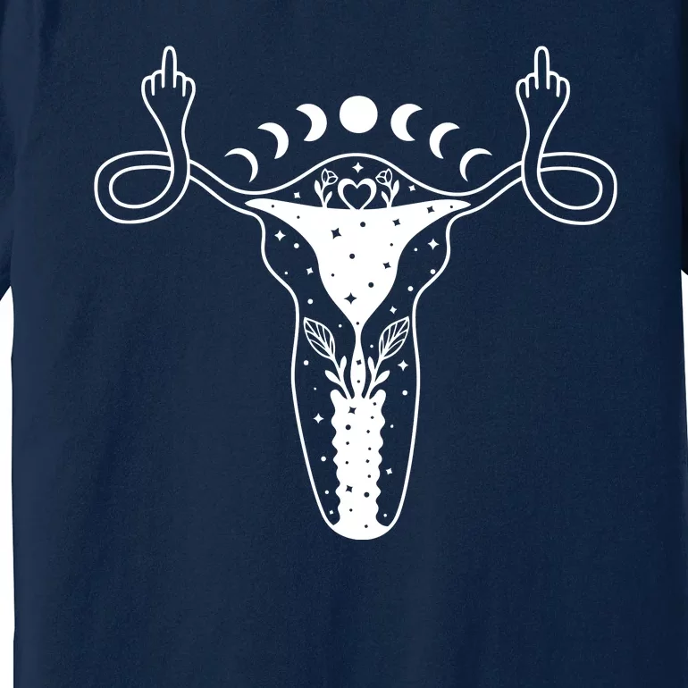 Pro Roe Middle Finger Uterus Womens Rights Premium T-Shirt