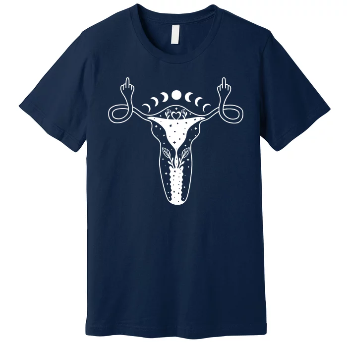 Pro Roe Middle Finger Uterus Womens Rights Premium T-Shirt