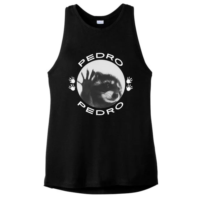 Pedro Raccoon Meme Funny Cute Ladies Tri-Blend Wicking Tank