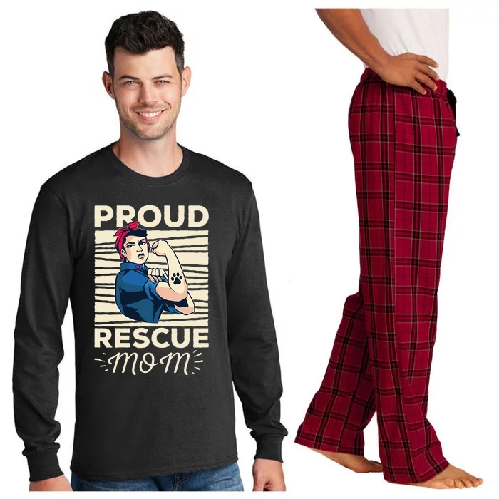 Proud Resuce Mom Dog Rescue Long Sleeve Pajama Set