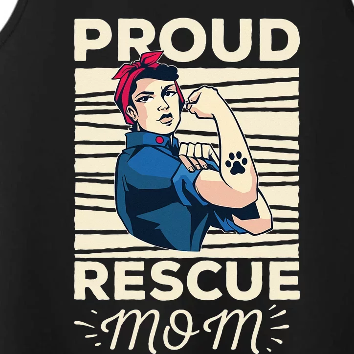 Proud Resuce Mom Dog Rescue Performance Tank