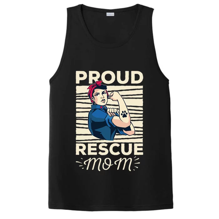 Proud Resuce Mom Dog Rescue Performance Tank