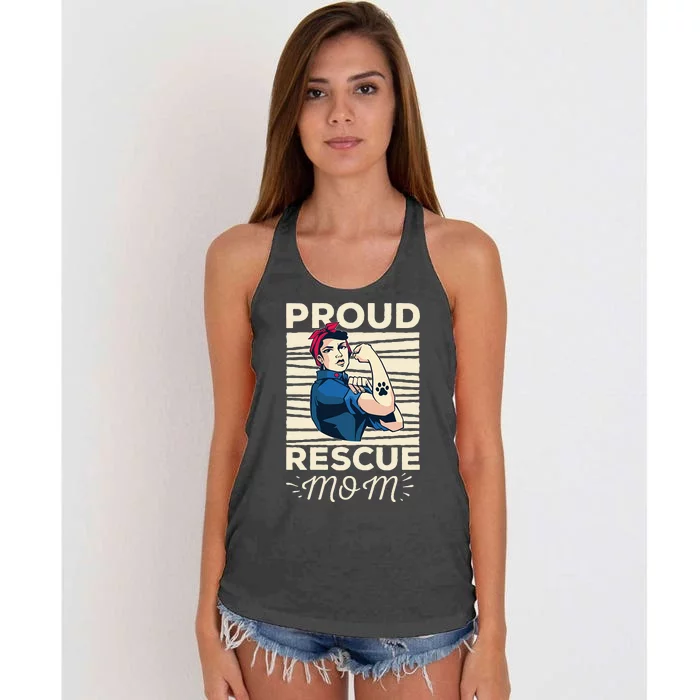 Proud Resuce Mom Dog Rescue Women's Knotted Racerback Tank