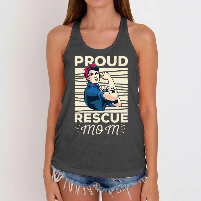 Proud Resuce Mom Dog Rescue Women's Knotted Racerback Tank