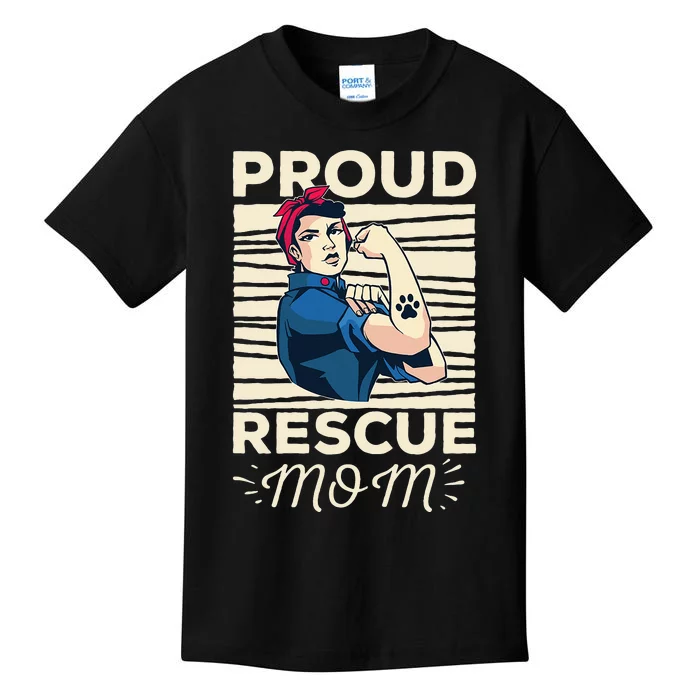 Proud Resuce Mom Dog Rescue Kids T-Shirt