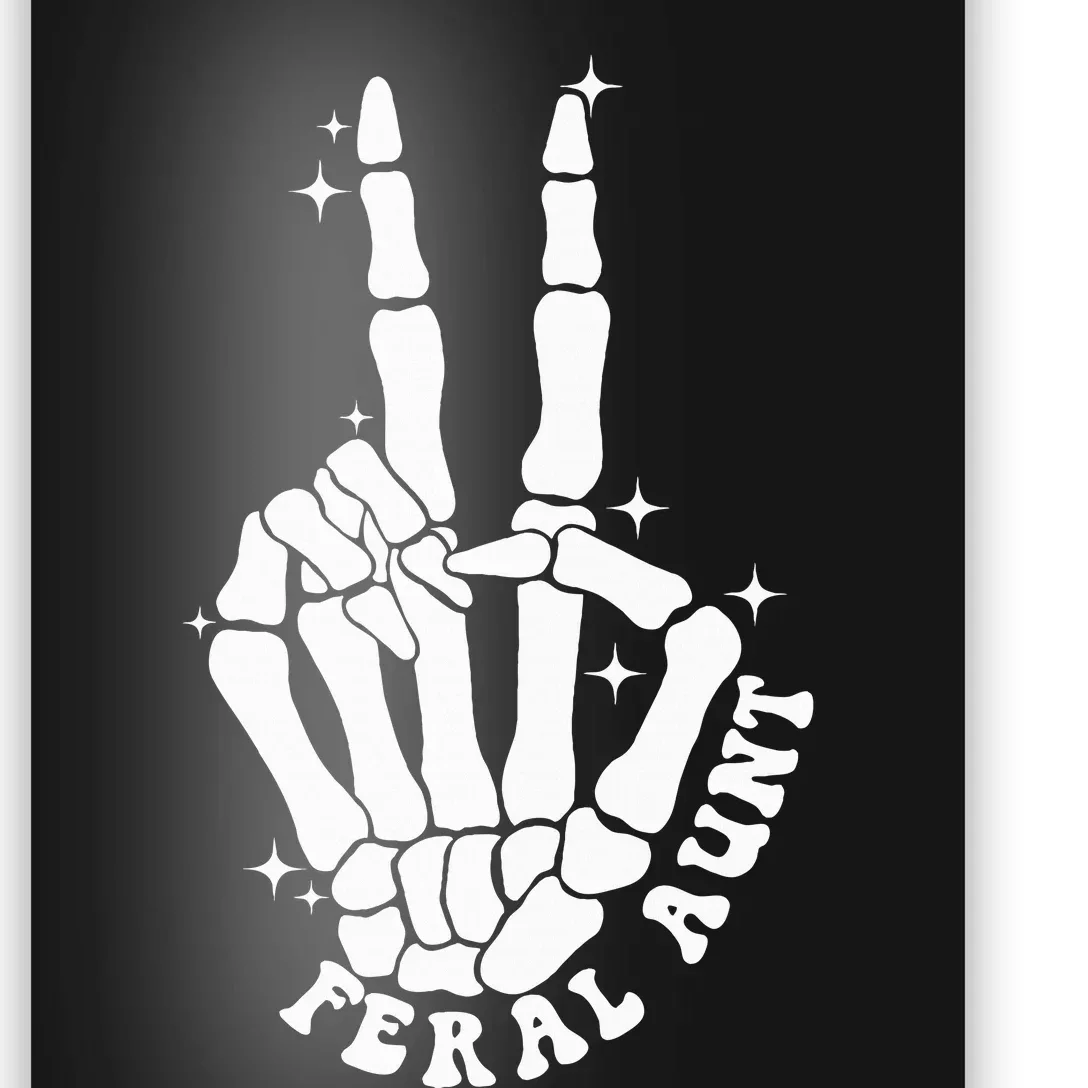 Punk Rock Mom Mother's Day Peace Skeleton Hand Feral Aunt Poster