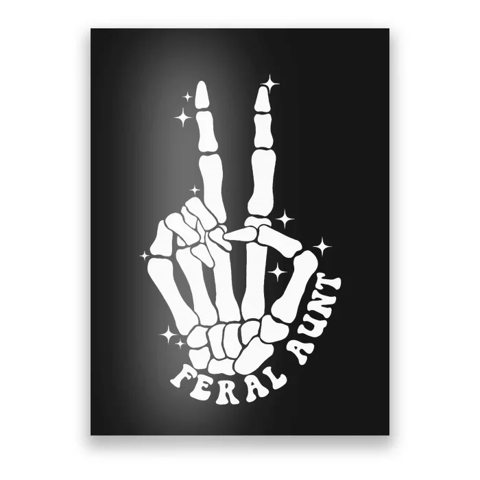 Punk Rock Mom Mother's Day Peace Skeleton Hand Feral Aunt Poster