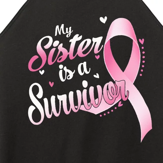 Pink Ribbon My Sister Is A Survivor Breast Cancer Awareness Women’s Perfect Tri Rocker Tank