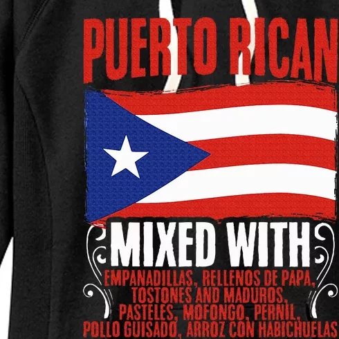 Puerto Rican Mixed With Rican Flag Pride Women's Fleece Hoodie