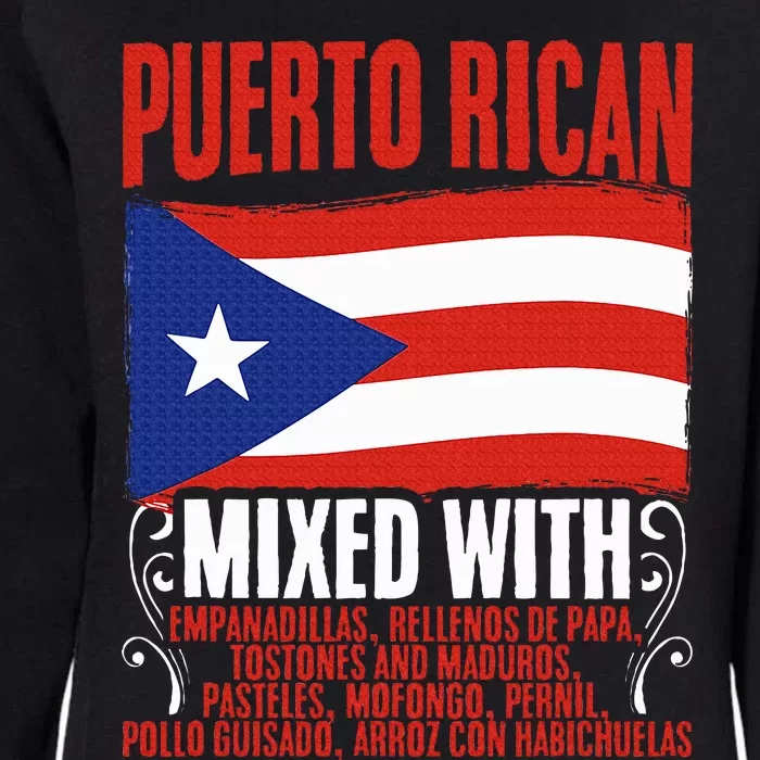 Puerto Rican Mixed With Rican Flag Pride Womens California Wash Sweatshirt